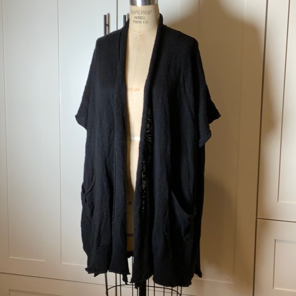 Donna Karan Cotton Slub Cardigan S/M